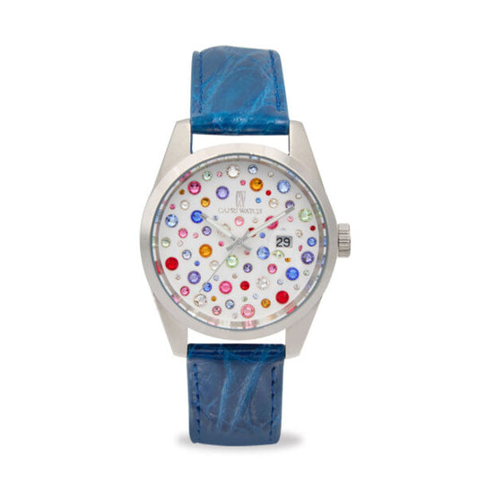 Capri Watch - Orologio Glamour 40 Multijoy Crocodile Blue Royal