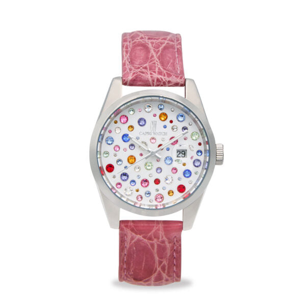 Capri Watch - Orologio Glamour 40 Multijoy Crocodile Pink