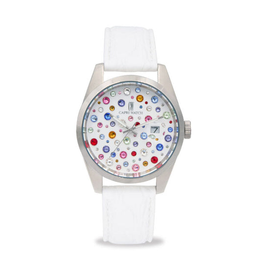 Capri Watch - Orologio Glamour 40 Multijoy Crocodile White