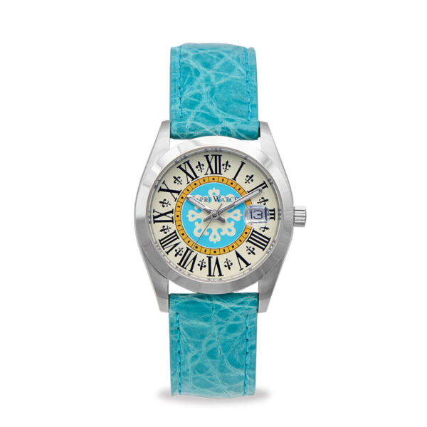 Capri Watch - Orologio Glamour First 36 Blue Light Crocodile