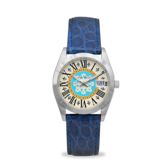Capri Watch - Orologio Glamour First 36 Blue Navy Crocodile