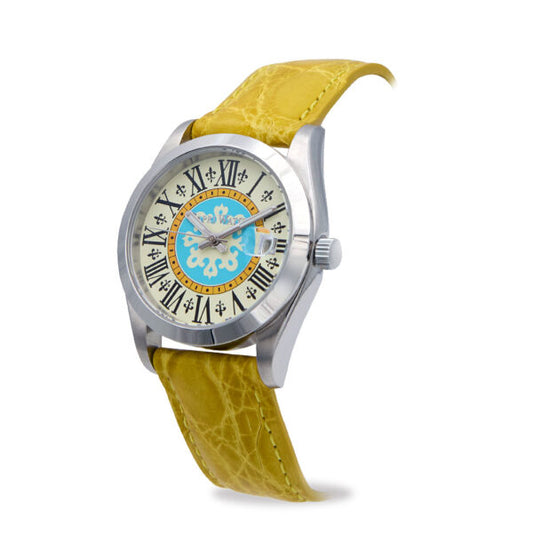 Capri Watch - Orologio Glamour First 36 Yellow Crocodile