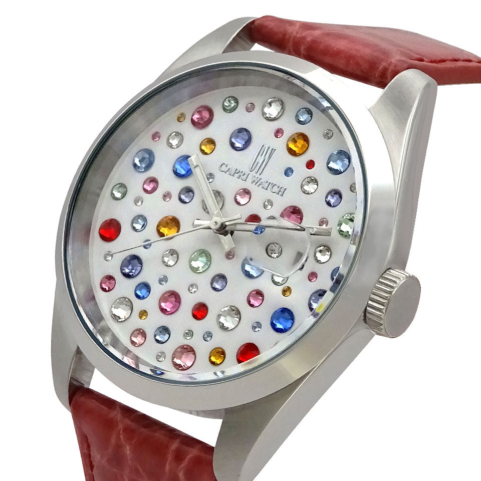 Capri Watch – Orologio Glamour Multijoy 39 Crocodile Fuchsia (Ref. 6106-31)