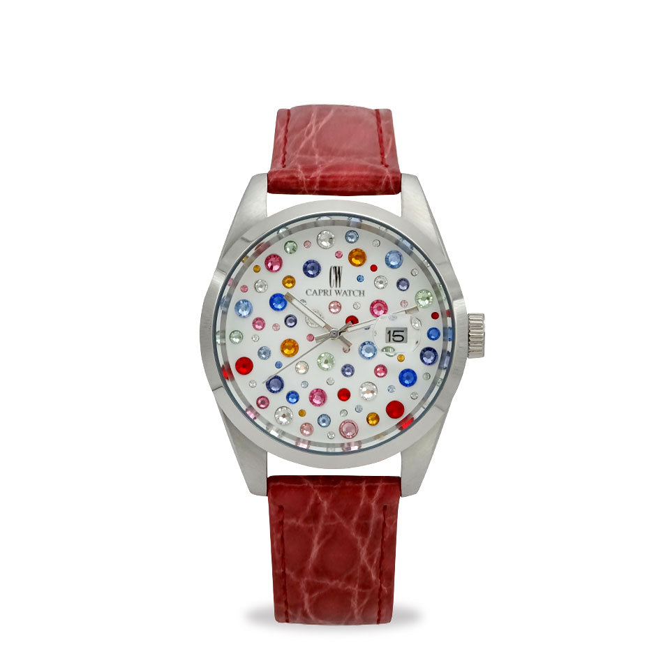 Capri Watch – Orologio Glamour Multijoy 39 Crocodile Fuchsia (Ref. 6106-31)