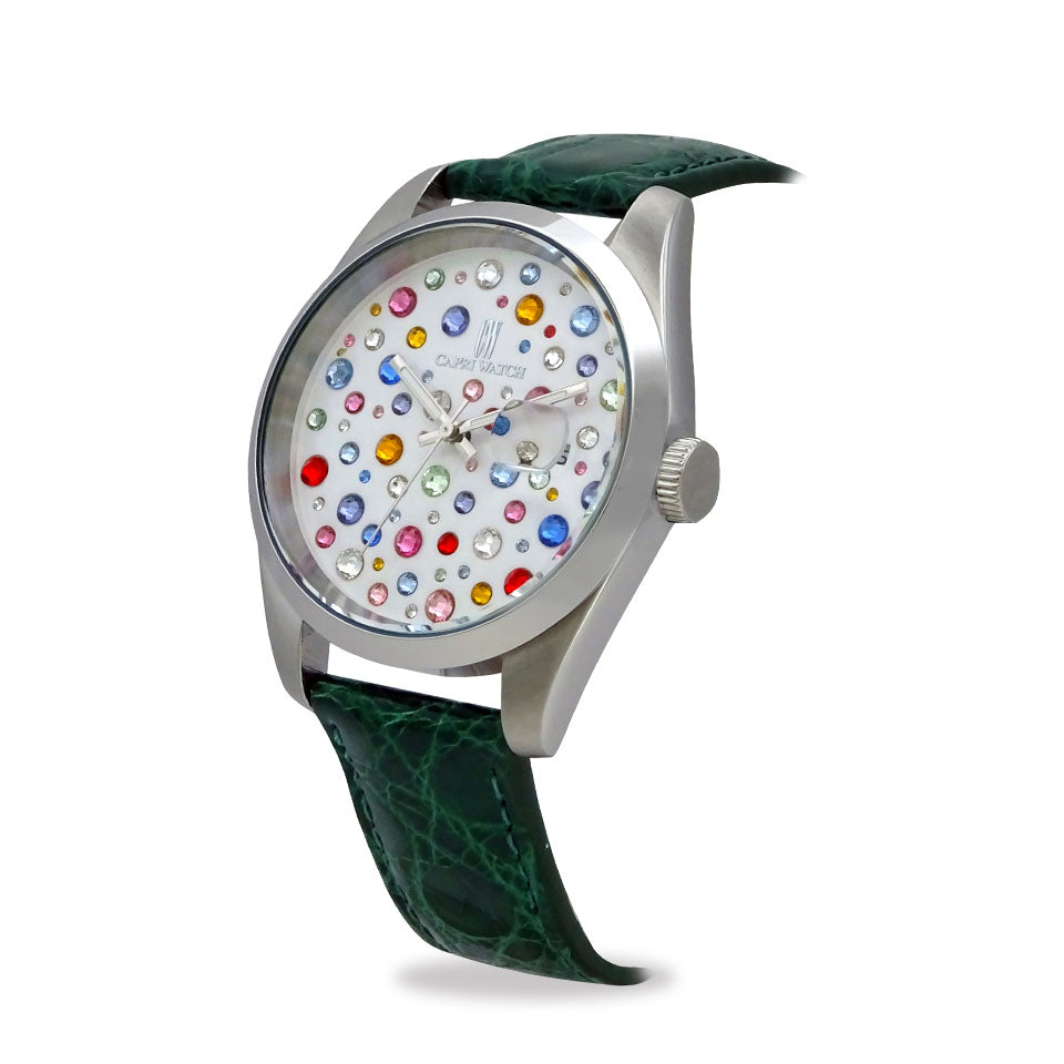 Capri Watch – Orologio Glamour Multijoy 39 Crocodile Green (Ref. 6106-50)
