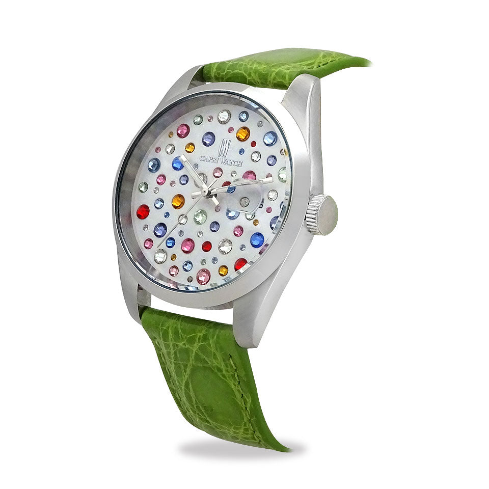Capri Watch – Orologio Glamour Multijoy 39 Crocodile Light Green (Ref. 6106-52)