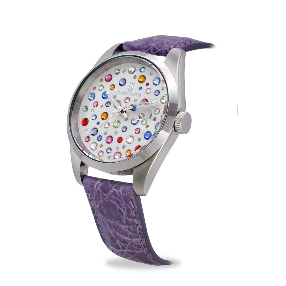 Capri Watch – Orologio Glamour Multijoy 39 Crocodile Purple (Ref. 6106-03)