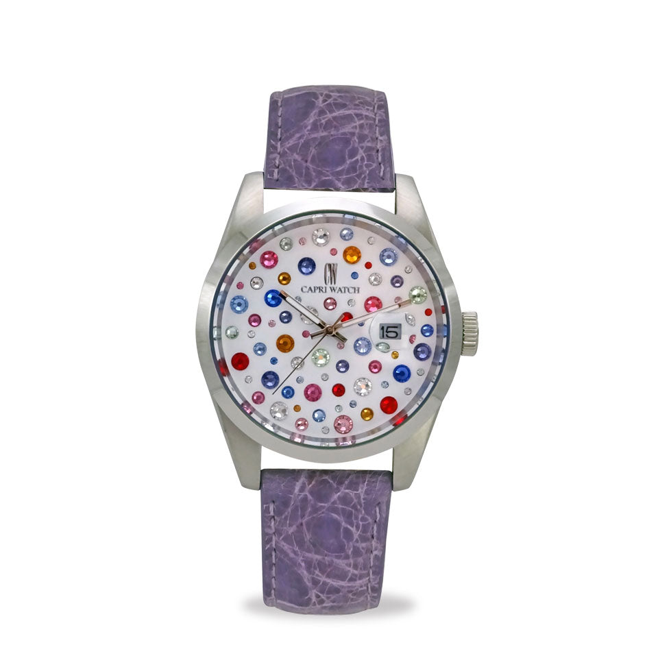 Capri Watch – Orologio Glamour Multijoy 39 Crocodile Purple (Ref. 6106-03)