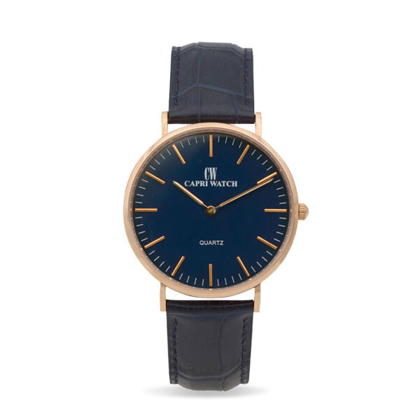 Capri Watch - Orologio Minimal Rosè 40 Blue