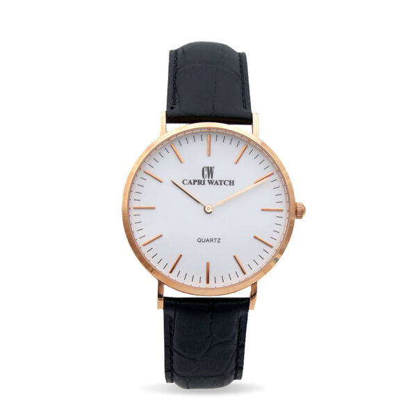 Capri Watch - Orologio Minimal Rosè 40 White-Black