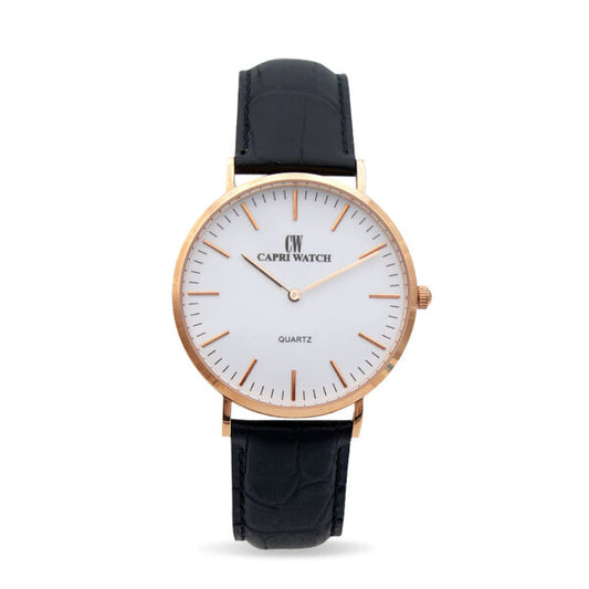 Capri Watch - Orologio Minimal Rosè 40 White-Black
