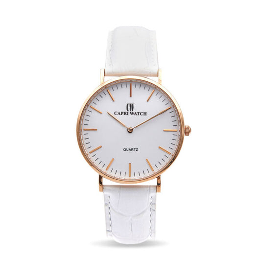 Capri Watch - Orologio Minimal Rosè 40 White-White