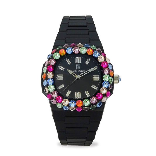 Capri Watch – Orologio Rainbow 38 Black Bezel Double Multijoy (Ref. 6119)