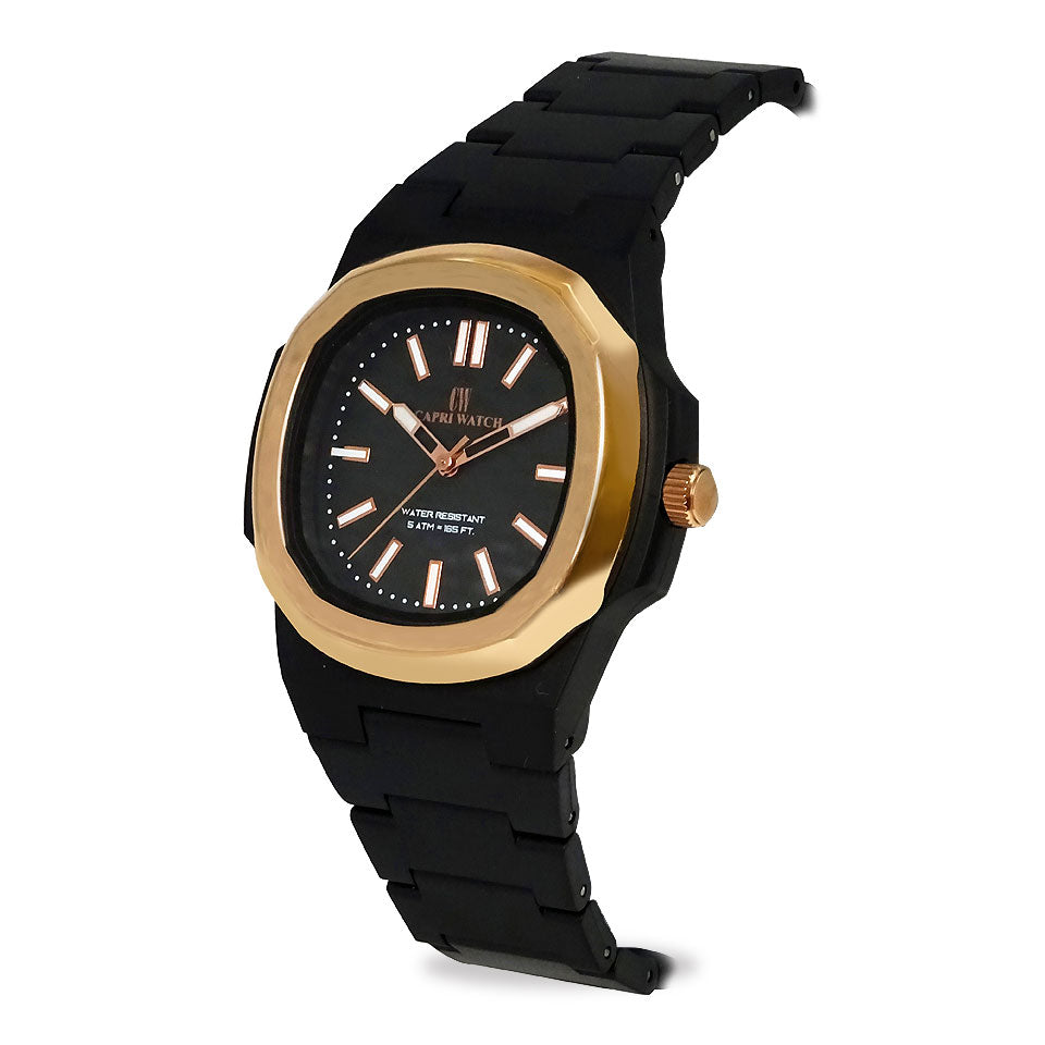 Capri Watch – Orologio Rainbow 38 Black Rose Bezel (Ref. 6124)