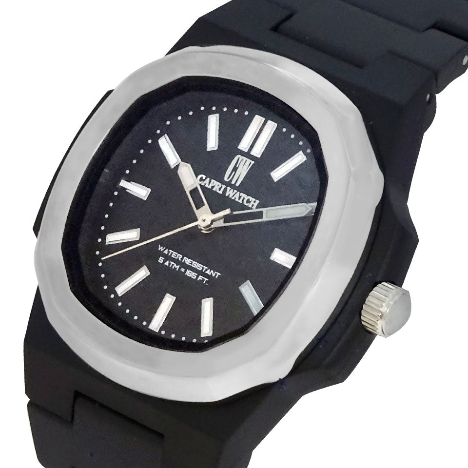 Capri Watch – Orologio Rainbow 38 Black Steel Bezel (Ref. 6123)