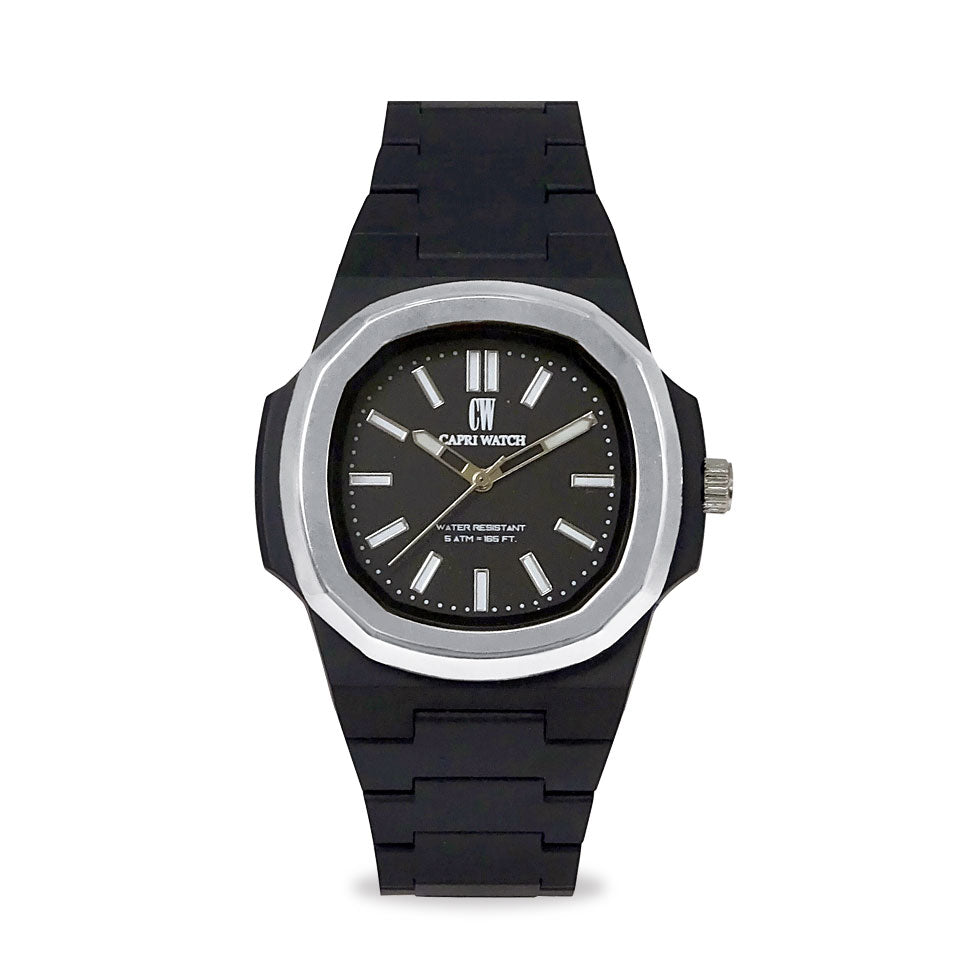 Capri Watch – Orologio Rainbow 38 Black Steel Bezel (Ref. 6123)
