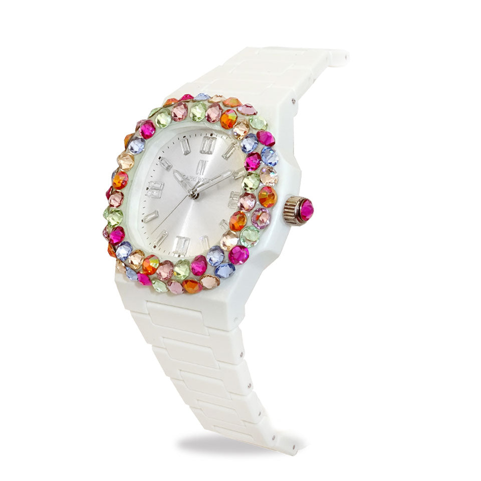 Capri Watch – Orologio Rainbow 38 White Bezel Double Multijoy (Ref. 6117)