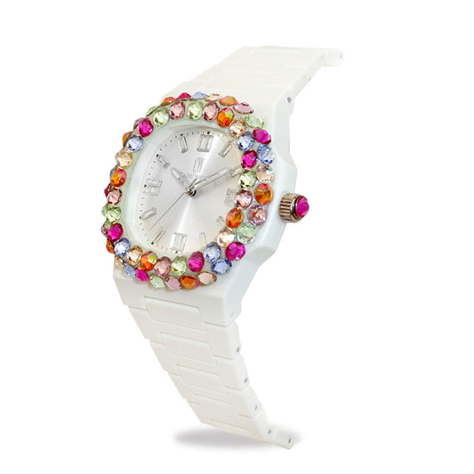 Capri Watch – Orologio Rainbow 38 White Bezel Double Multijoy (Ref. 6117)