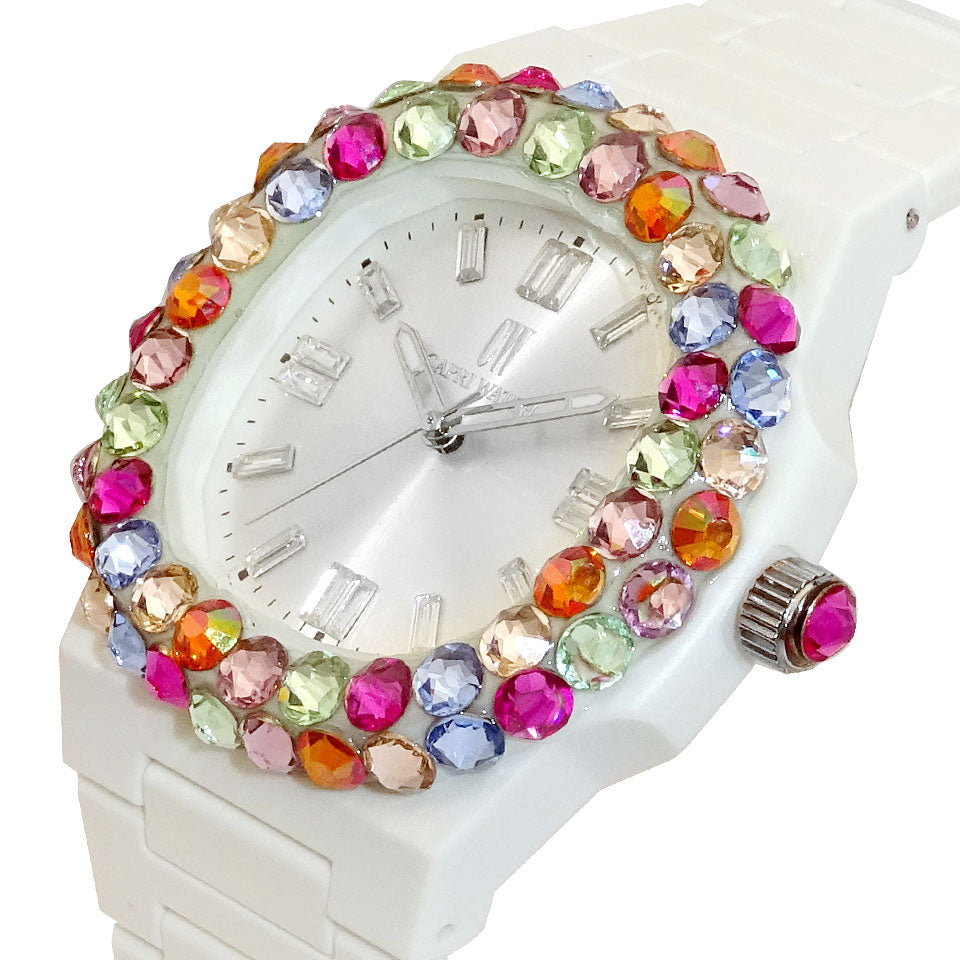 Capri Watch – Orologio Rainbow 38 White Bezel Double Multijoy (Ref. 6117)