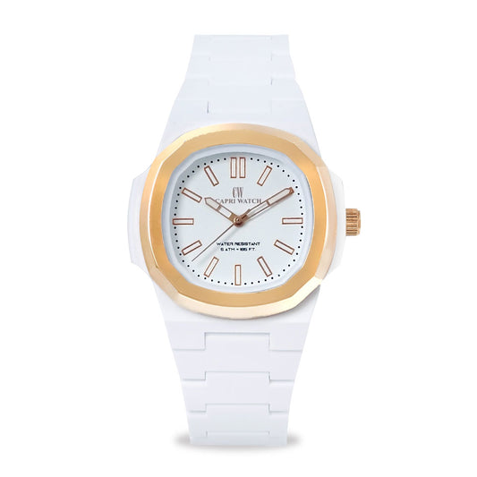 Capri Watch – Orologio Rainbow 38 White Rose Bezel (Ref. 6121)