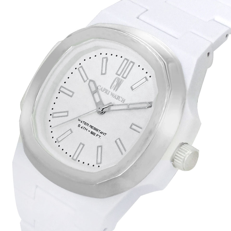 Capri Watch – Orologio Rainbow 38 White Steel Bezel (Ref. 6120)