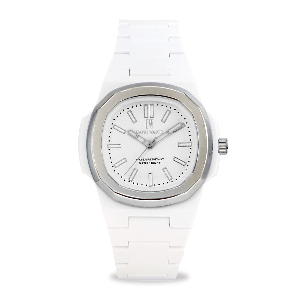 Capri Watch – Orologio Rainbow 38 White Steel Bezel (Ref. 6120)