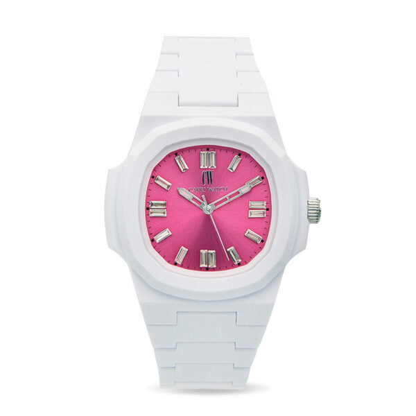 Capri Watch - Orologio Rainbow Crystal 38 White Fuchsia