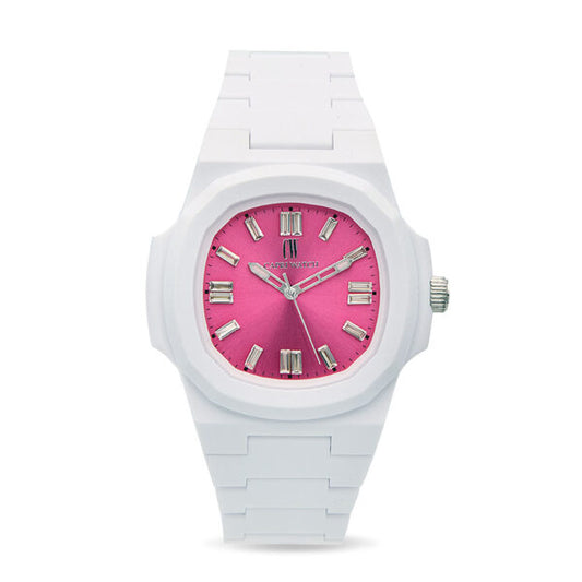 Capri Watch - Orologio Rainbow Crystal 38 White Fuchsia