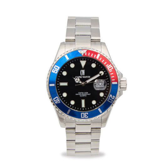 Capri Watch - Orologio Sub Capri 40 Black-Blue-Red