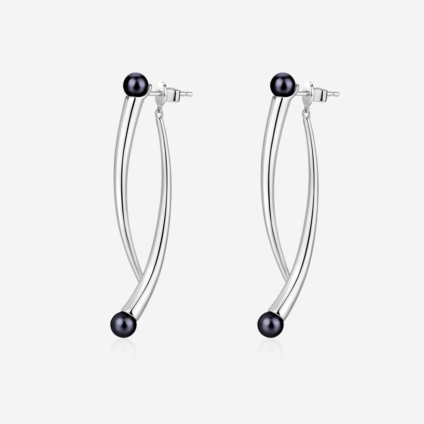 Orecchini Pianegonda Cuspis doppia spina con perle naturali in argento 925 - PCUE05