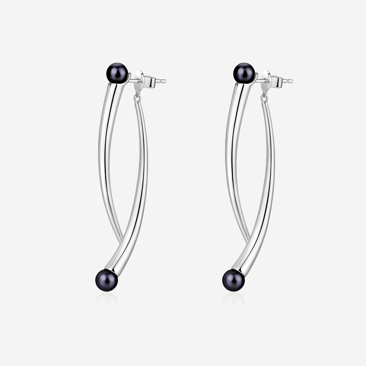 Orecchini Pianegonda Cuspis doppia spina con perle naturali in argento 925 - PCUE05