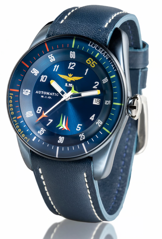 LOCMAN - EDIZIONE LIMITATA  Aviatore Frecce Tricolori con cinturino blu navy