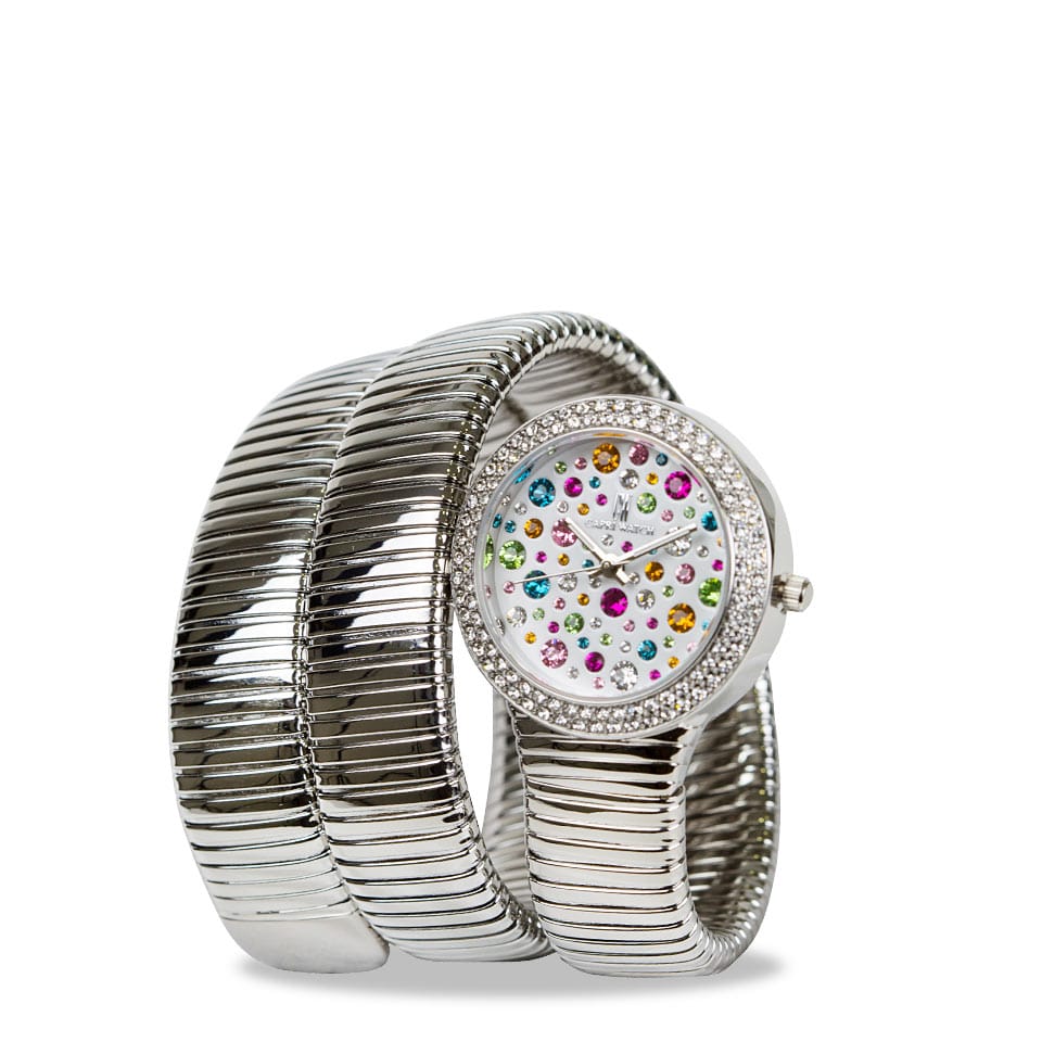 Capri Watch – Orologio Snake Bianco Multijoy Stones Stainless Steel (Ref. 5372)