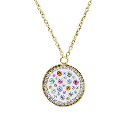 Collana Stainless Steel and Swarovski MultiJoy Pendant Yellow Gold