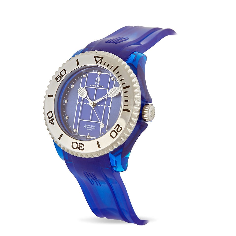 Capri Watch – Orologio Tennis Blu Transparent Silicone Strap (Ref. 5555)