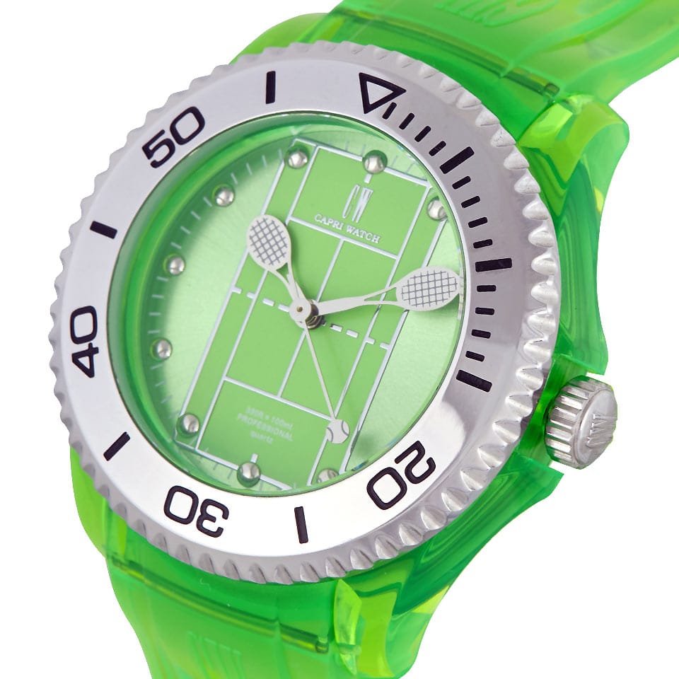 Capri Watch – Orologio Tennis Green Transparent Silicone Strap (Ref. 5557)