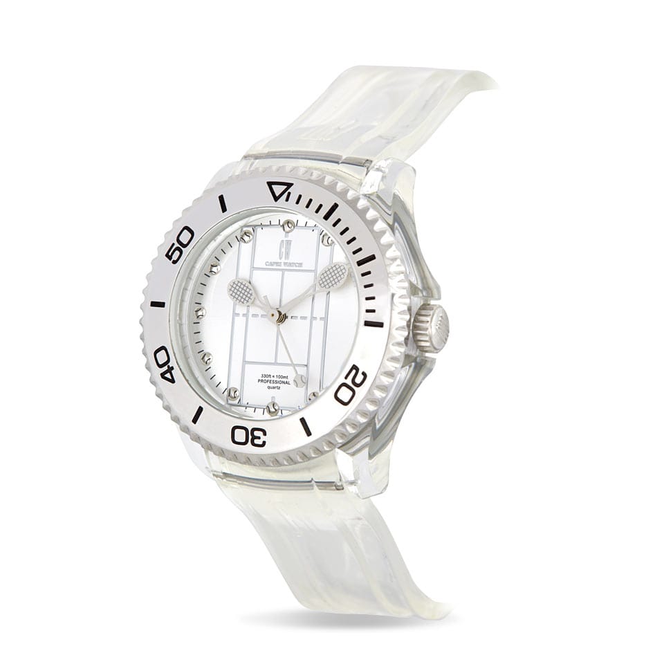 Capri Watch – Orologio Tennis Bianco Transparent Silicone Strap (Ref. 5552)