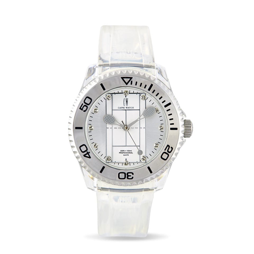 Capri Watch – Orologio Tennis Bianco Transparent Silicone Strap (Ref. 5552)