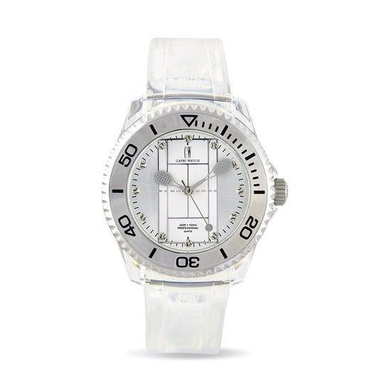 Capri Watch – Orologio Tennis Bianco Transparent Silicone Strap (Ref. 5552)