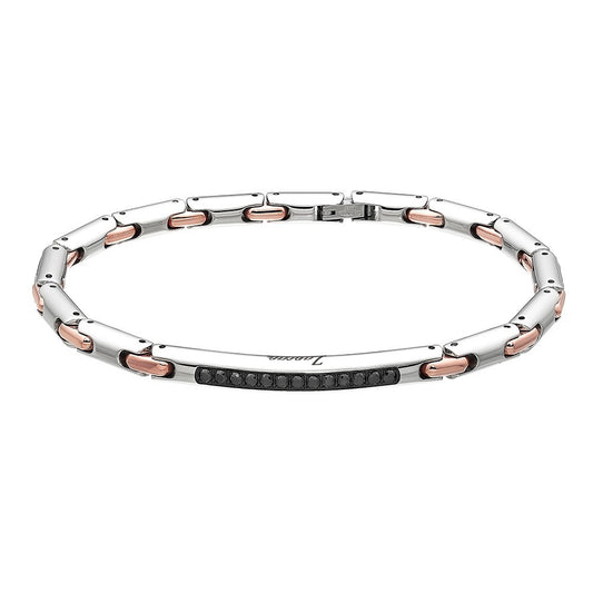 Bracciale Zancan in acciaio con pietre nere