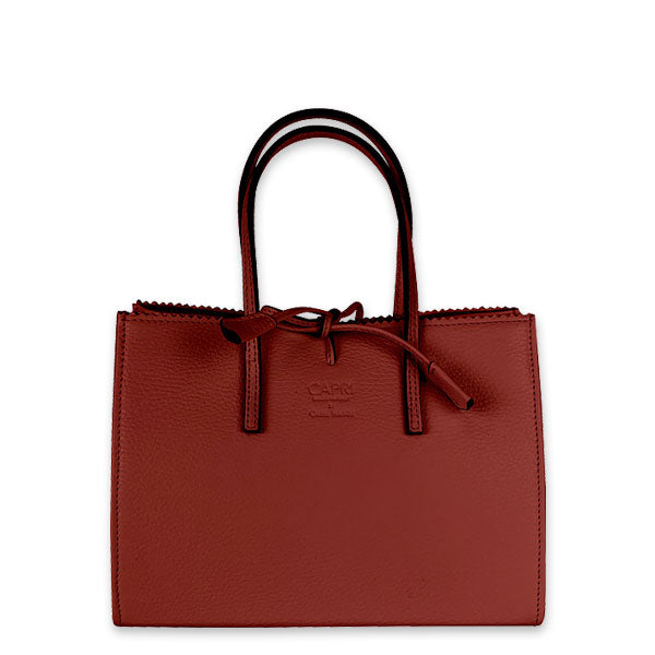 CAPRI WATCH - Borsa "Alba" Red realizzata in pelle “pieno fiore” di vitello con stampa "Alce”,  interno in pelle scamosciata, con borsello e tracolla in pelle - Art. 5776 30