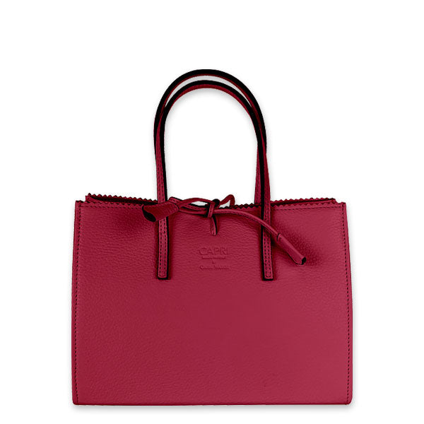 CAPRI WATCH - Borsa "Alba" Fucsia, realizzata in pelle “pieno fiore” di vitello con stampa "Alce”,  interno in pelle scamosciata, con borsello e tracolla in pelle - Art. 5776 31