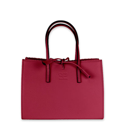 CAPRI WATCH - Borsa "Alba" Fucsia, realizzata in pelle “pieno fiore” di vitello con stampa "Alce”,  interno in pelle scamosciata, con borsello e tracolla in pelle - Art. 5776 31