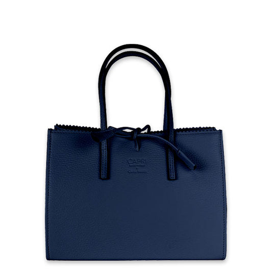 CAPRI WATCH - Borsa "Alba" Blue Royal realizzata in pelle “pieno fiore” di vitello con stampa "Alce”,  interno in pelle scamosciata, con borsello e tracolla in pelle - Art. 5776 41