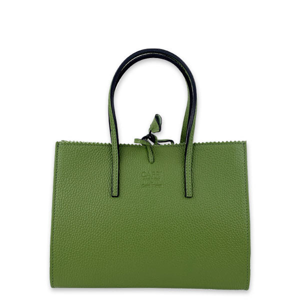 CAPRI WATCH - Borsa "Alba" Green Light realizzata in pelle “pieno fiore” di vitello con stampa "Alce”,  interno in pelle scamosciata, con borsello e tracolla in pelle - Art. 5776 52
