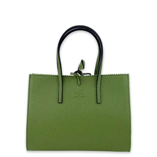CAPRI WATCH - Borsa "Alba" Green Light realizzata in pelle “pieno fiore” di vitello con stampa "Alce”,  interno in pelle scamosciata, con borsello e tracolla in pelle - Art. 5776 52