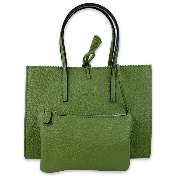CAPRI WATCH - Borsa "Alba" Green Light realizzata in pelle “pieno fiore” di vitello con stampa "Alce”,  interno in pelle scamosciata, con borsello e tracolla in pelle - Art. 5776 52