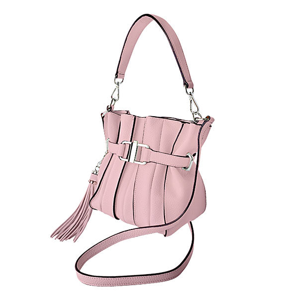 CAPRI WATCH - Borsa "Marta" Pink realizzata in pelle “pieno fiore” di vitello con stampa "Alce”, foderata internamente in pelle scamosciata, con tracolla - 5777 04