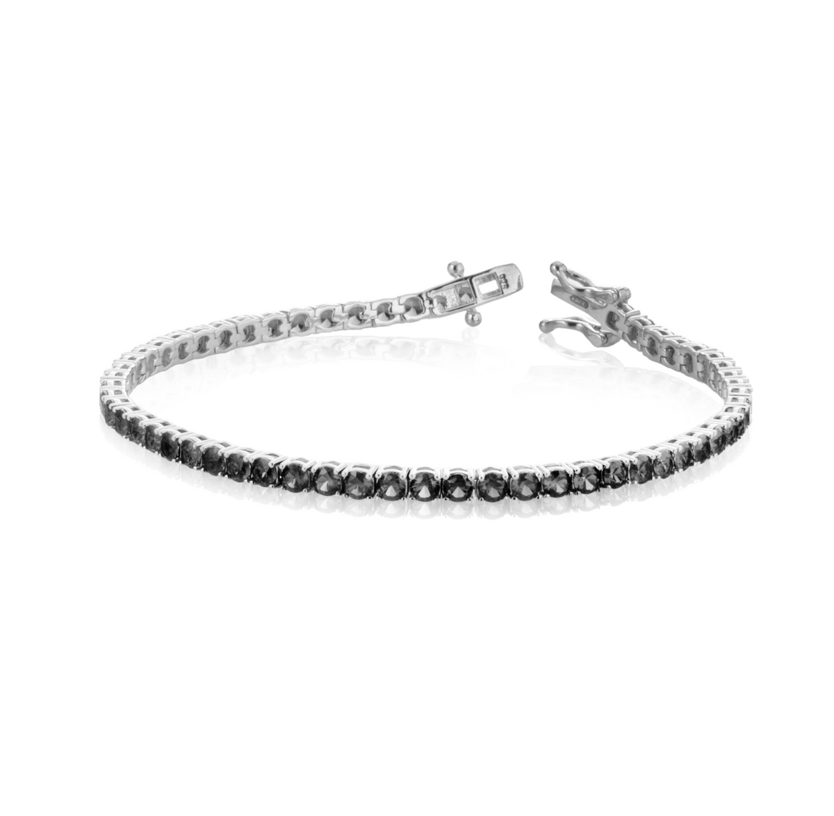 Bracciale Tennis 2,5 mm con Zirconi Swarovski Neri in Argento 925