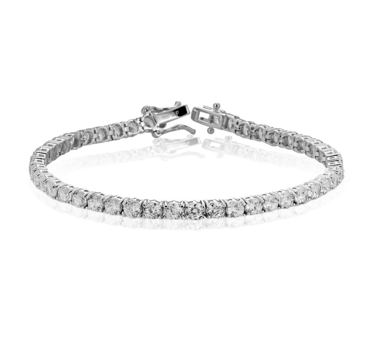 Bracciale Tennis 3 mm con Zirconi Swarovski Bianchi in Argento 925